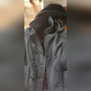 Grey cloth pea coat